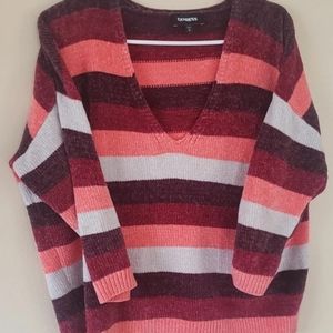 EXPRESS WOMEN V-NECK STRIPE SWEATER SIZE MEDIUM